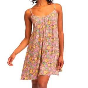 Roxy Spring Adventure Floral Halter Dress - Mini Sundress - Size L #18‎
